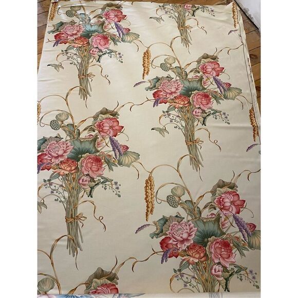 Brunschwig & Fils FABRIC Imperial Lotus HAND PRINT Colonial American Patriot Uph - Picture 6 of 6